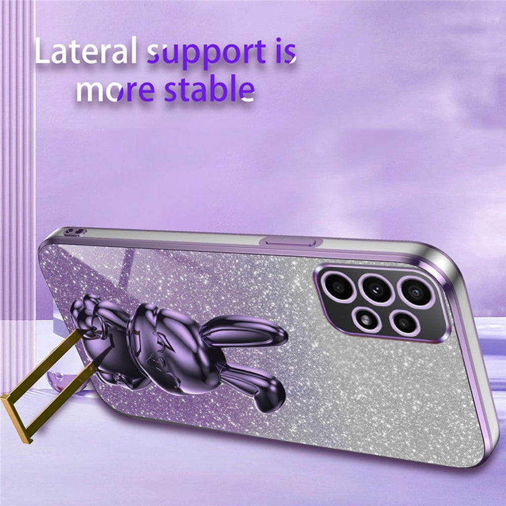 For Samsung Galaxy A72 4G / A72 5G Cell Phone Case Stylish Cartoon Rabbit Pull-out Kickstand Cover