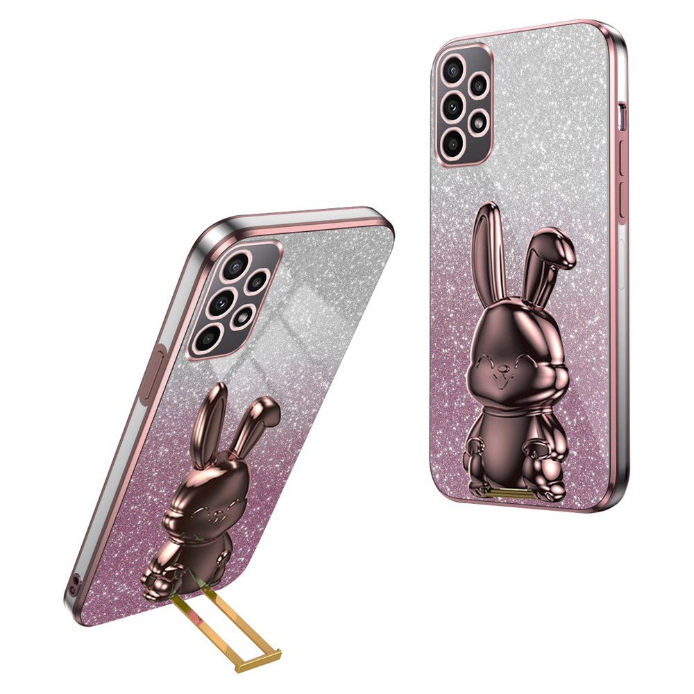 For Samsung Galaxy A72 4G / A72 5G Cell Phone Case Stylish Cartoon Rabbit Pull-out Kickstand Cover