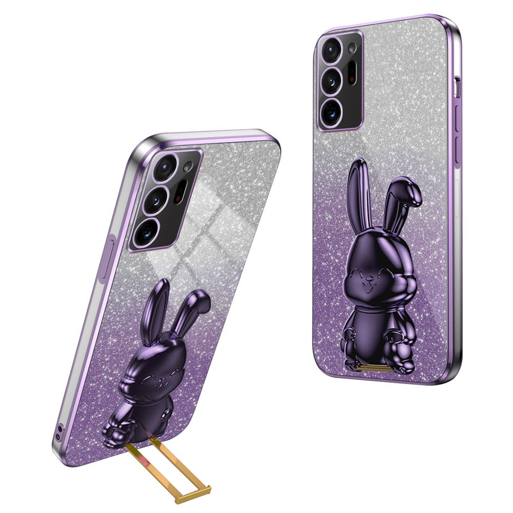 Til Samsung Galaxy Note20 Ultra 5G / Note20 Ultra cover galvaniseret telefonbagcover med udtrækkelig støttefod