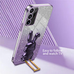 Til Samsung Galaxy Note20 Ultra 5G / Note20 Ultra cover galvaniseret telefonbagcover med udtrækkelig støttefod