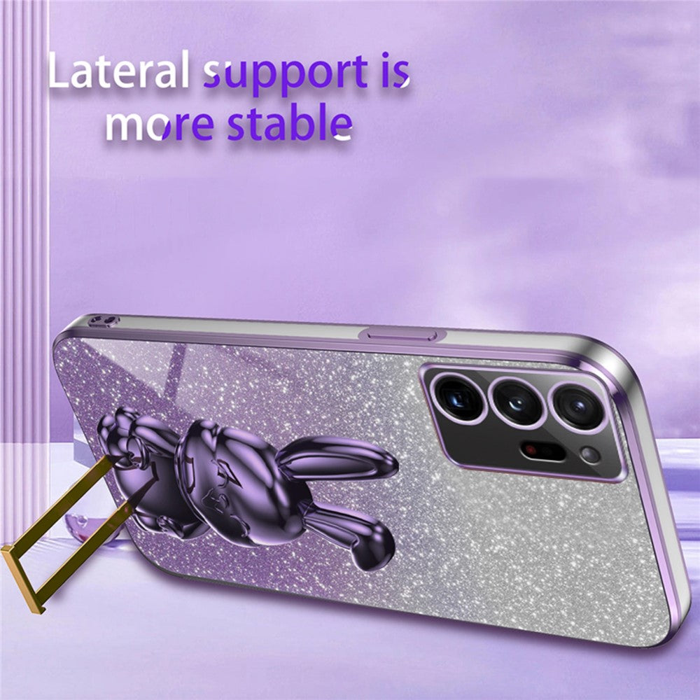 Til Samsung Galaxy Note20 Ultra 5G / Note20 Ultra cover galvaniseret telefonbagcover med udtrækkelig støttefod