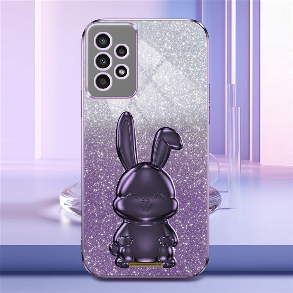 Til Samsung Galaxy A13 4G / 5G Anti-ridse telefoncover Galvanisering PC+TPU telefonetui med støttefod
