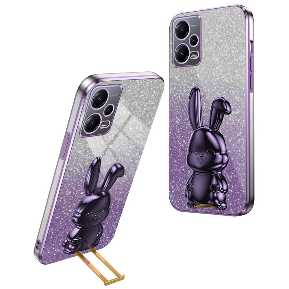 Xiaomi Redmi Note 12 5G (Global) mobilskal Söt Kanin Utdragbart Stöd Stötsäkert PC+TPU-fodral
