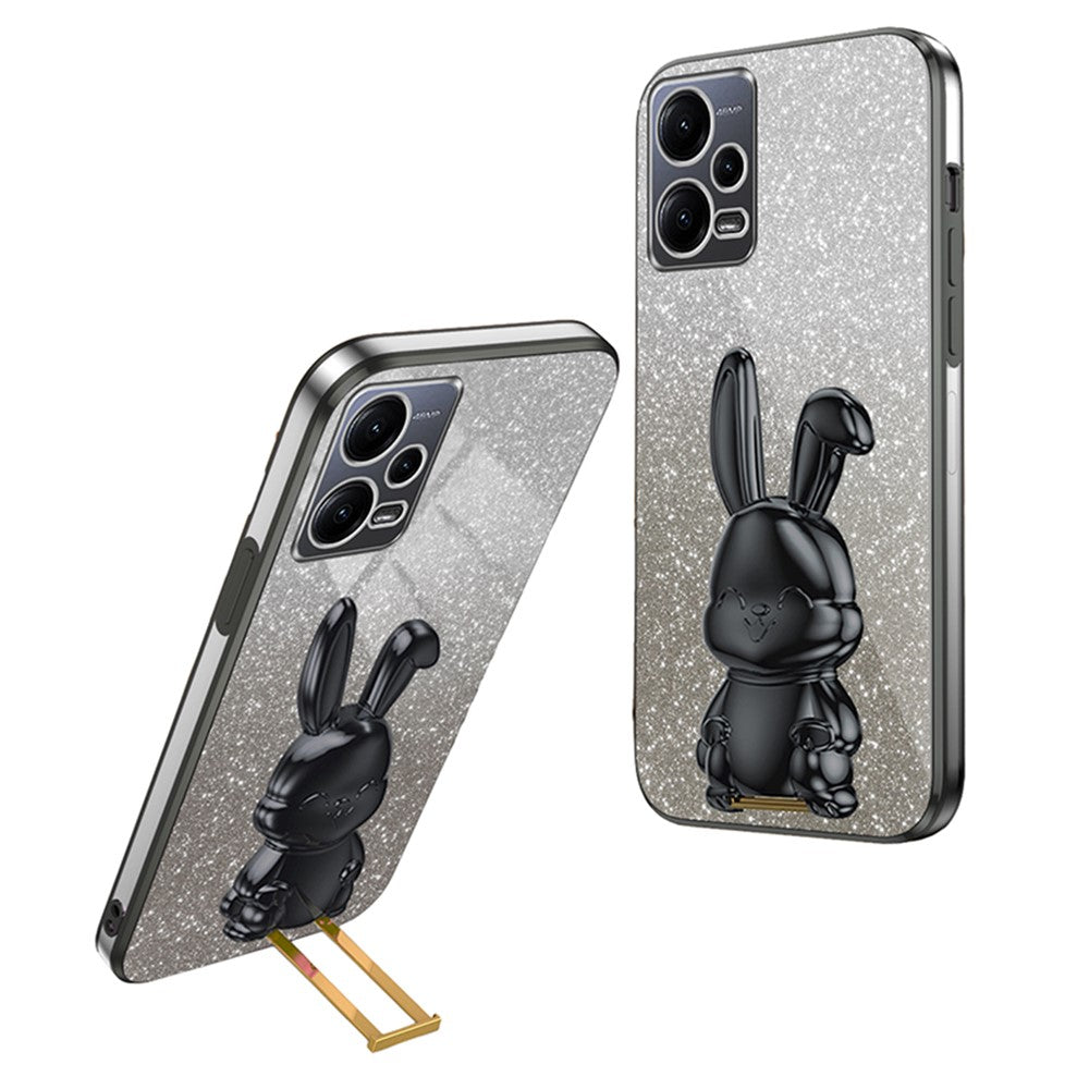 Xiaomi Redmi Note 12 5G (Global) mobilskal Söt Kanin Utdragbart Stöd Stötsäkert PC+TPU-fodral