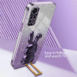 For Xiaomi Redmi Note 11S 4G Cell Phone Case Pull-out Kickstand Cute Rabbit Protection Cover