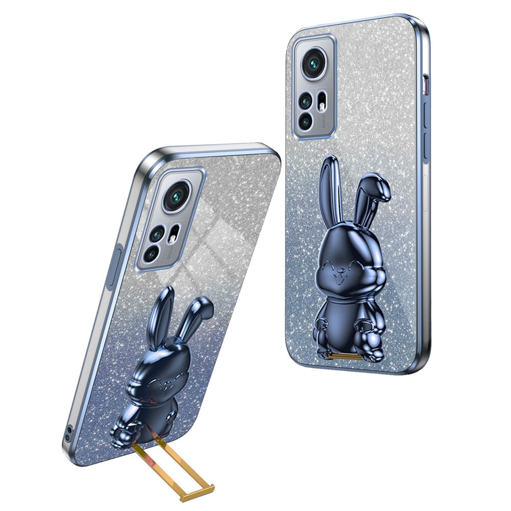 For Xiaomi 12 Pro 5G / 12S Pro 5G / 12 Pro (Dimensity) 5G PC+TPU Phone Case Cute Rabbit Pull-out Kickstand Cover