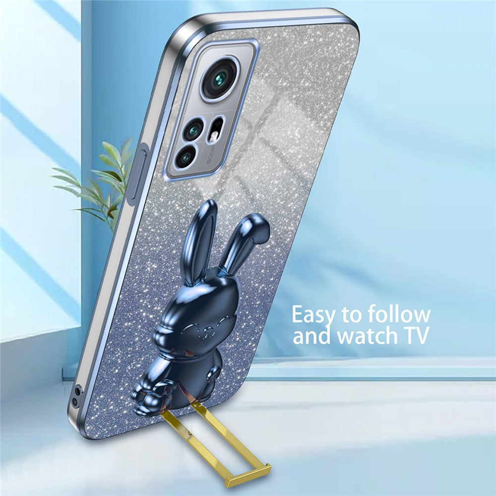 For Xiaomi 12 Pro 5G / 12S Pro 5G / 12 Pro (Dimensity) 5G PC+TPU Phone Case Cute Rabbit Pull-out Kickstand Cover
