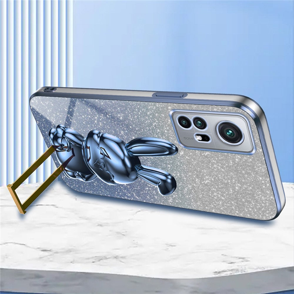 For Xiaomi 12 Pro 5G / 12S Pro 5G / 12 Pro (Dimensity) 5G PC+TPU Phone Case Cute Rabbit Pull-out Kickstand Cover