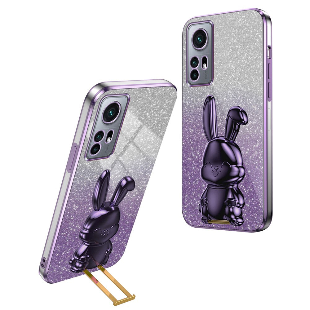 For Xiaomi 12 Pro 5G / 12S Pro 5G / 12 Pro (Dimensity) 5G PC+TPU Phone Case Cute Rabbit Pull-out Kickstand Cover
