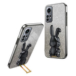 For Xiaomi 12 Pro 5G / 12S Pro 5G / 12 Pro (Dimensity) 5G PC+TPU Phone Case Cute Rabbit Pull-out Kickstand Cover