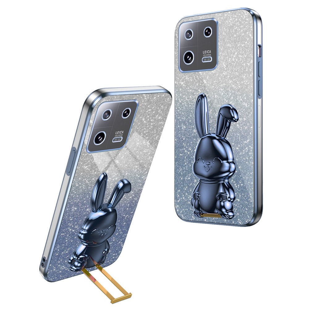 For Xiaomi 13 Cell Phone Case Fashion Glitter Pull-out Kickstand Anti-shock PC+TPU Cover