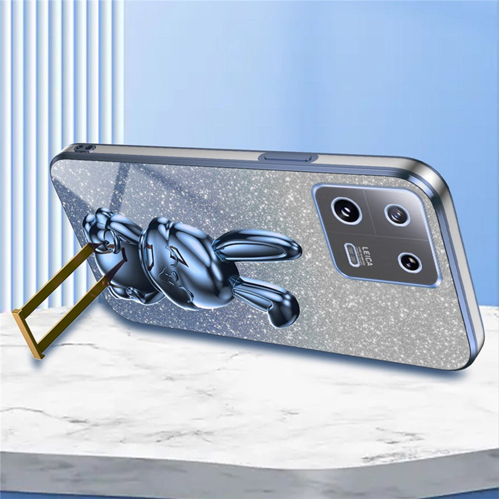 For Xiaomi 13 Cell Phone Case Fashion Glitter Pull-out Kickstand Anti-shock PC+TPU Cover