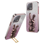 For Xiaomi 13 Cell Phone Case Fashion Glitter Pull-out Kickstand Anti-shock PC+TPU Cover