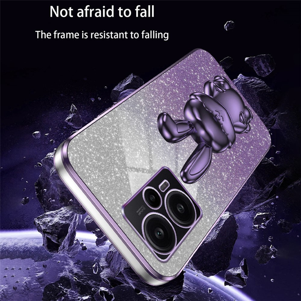 For Xiaomi Redmi Note 12 Turbo / Poco F5 5G PC+TPU Lovely Rabbit Cell Phone Kickstand Case