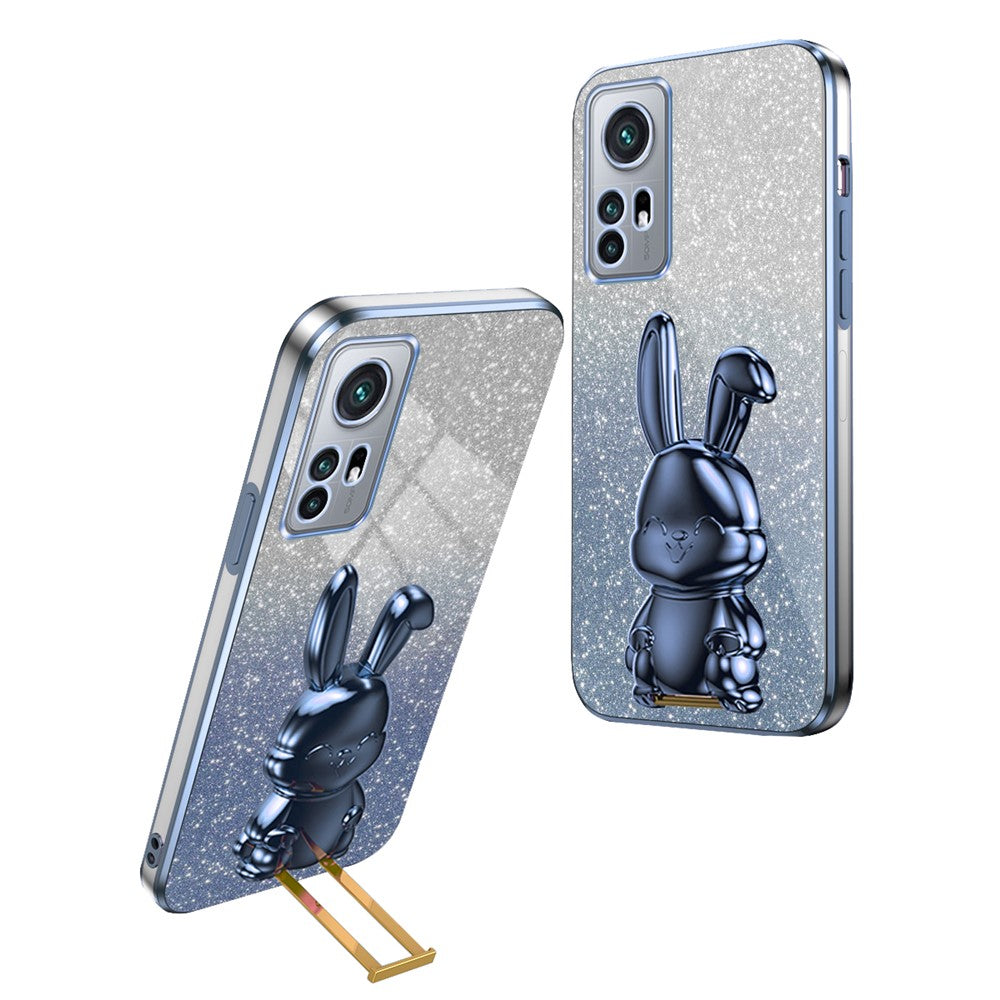 Xiaomi 12 5G / 12X 5G / 12S 5G PC+TPU bakstycke med vackert kaninfodral och stativ