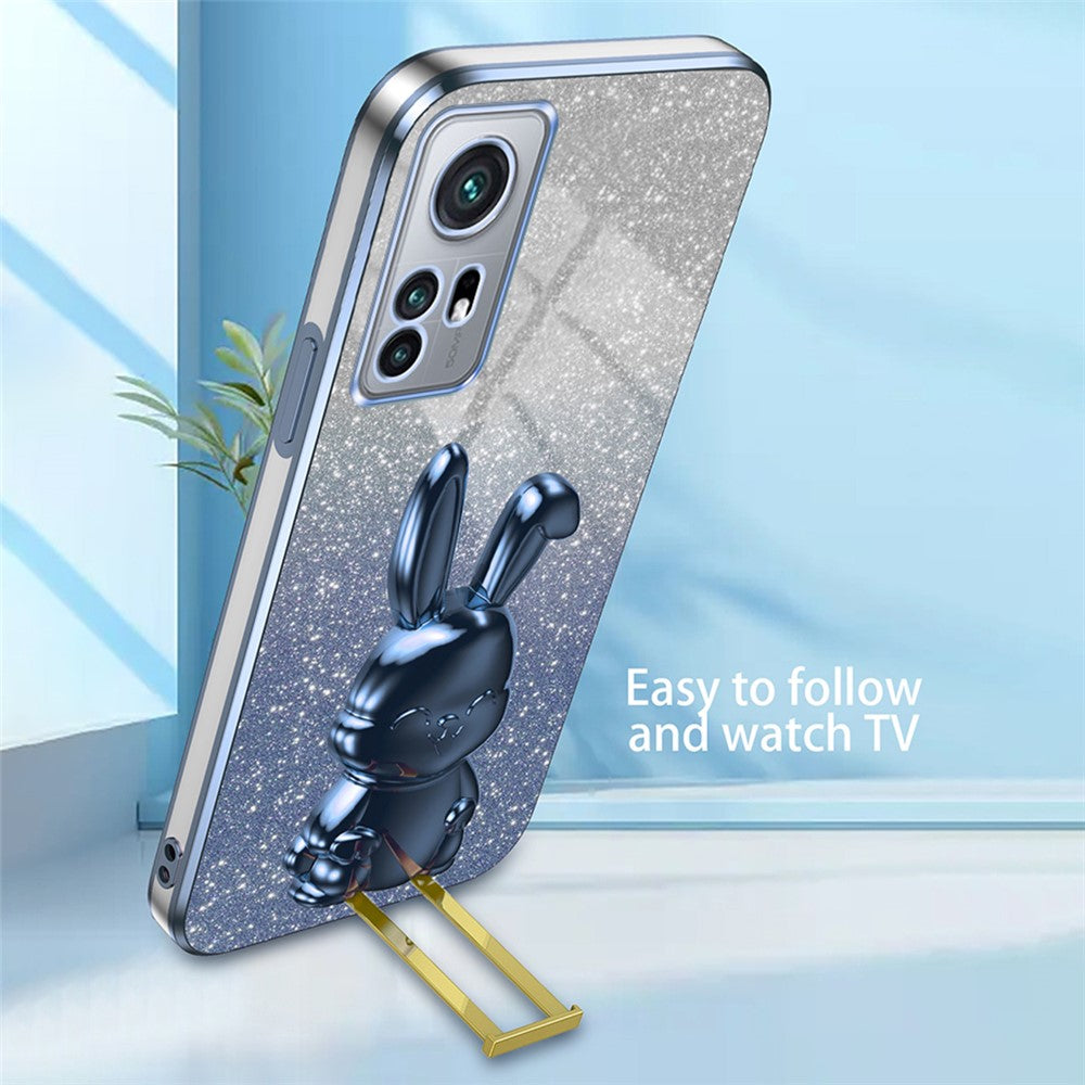 Xiaomi 12 5G / 12X 5G / 12S 5G PC+TPU bakstycke med vackert kaninfodral och stativ