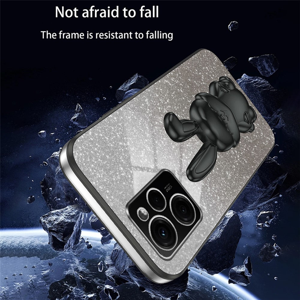 For Xiaomi Redmi Note 12 Pro Speed 5G / Poco X5 Pro 5G Cell Phone Case Glitter Pull-out Kickstand PC+TPU Cover