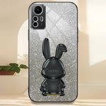 For Xiaomi Redmi Note 12S 4G Anti-shock Phone Case Glitter Pull-out Kickstand PC+TPU Cover