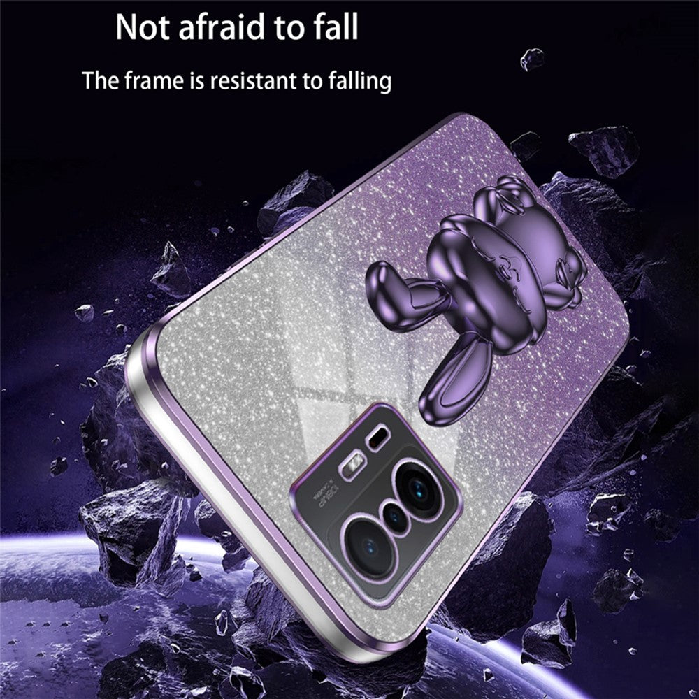 For Xiaomi 11T 5G / 11T Pro 5G Phone Case Pull-out Kickstand Electroplating PC+TPU Cover