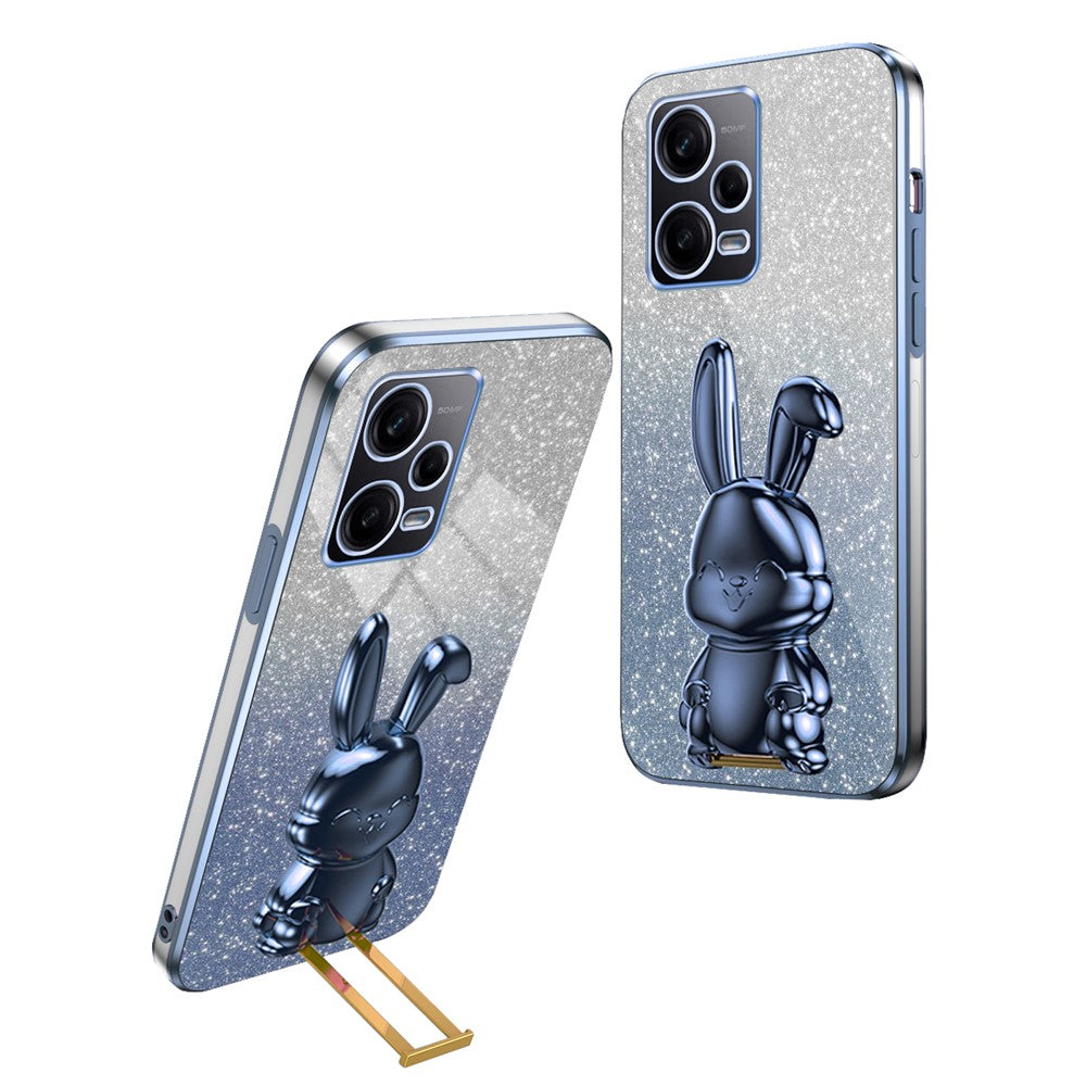 For Xiaomi Redmi Note 12 Pro 5G PC+TPU Electroplating Cellphone Case Support Kickstand Cover