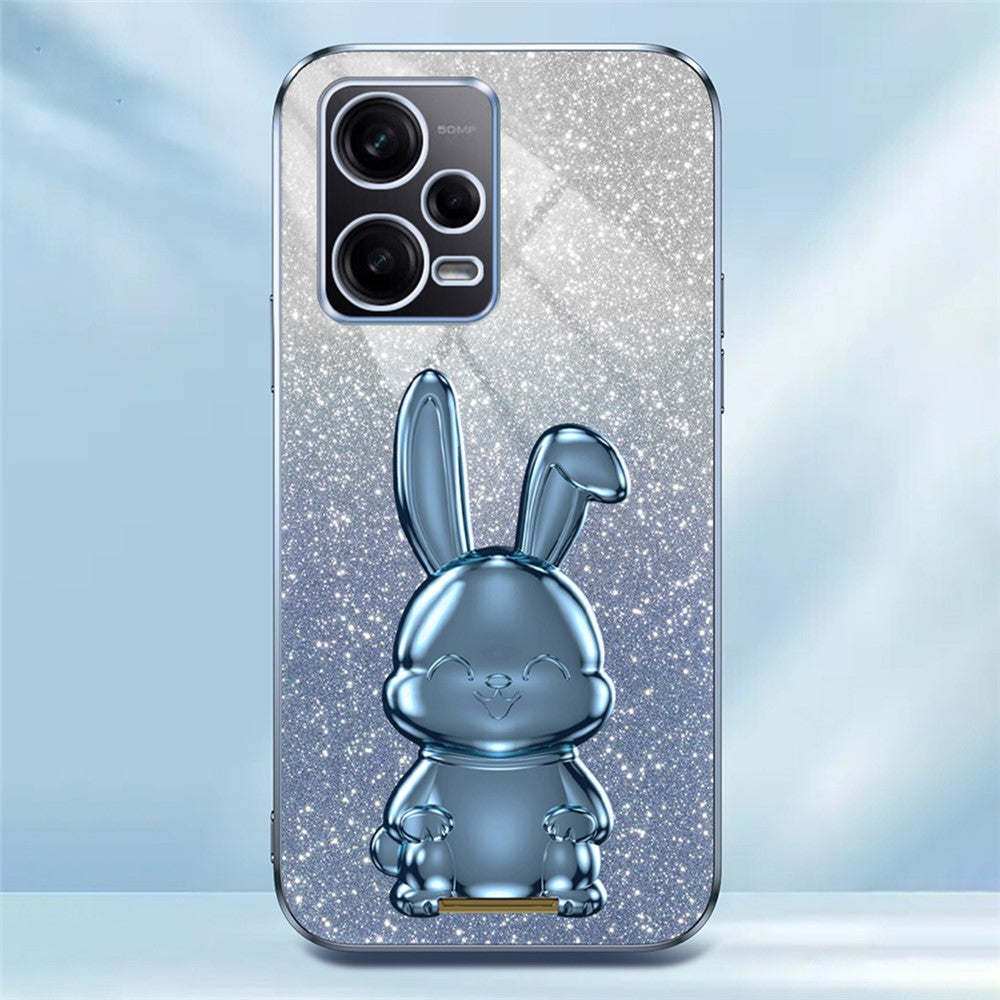 For Xiaomi Redmi Note 12 Pro 5G PC+TPU Electroplating Cellphone Case Support Kickstand Cover