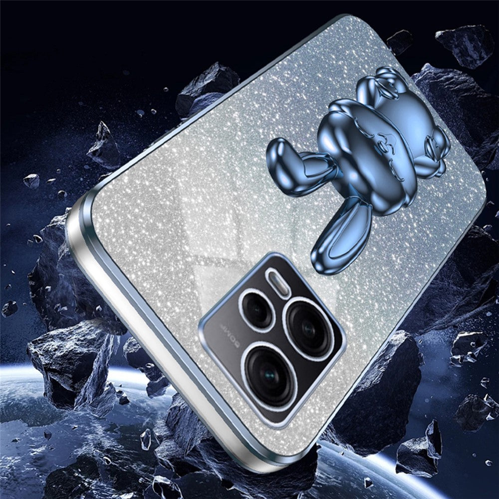 For Xiaomi Redmi Note 12 Pro 5G PC+TPU Electroplating Cellphone Case Support Kickstand Cover