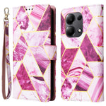 For Xiaomi Redmi Note 13 Pro 4G / Poco M6 Pro 4G Leather Flip Cover Marble Pattern Stand Wallet Phone Case