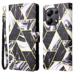 For Xiaomi Redmi Note 13 Pro 4G / Poco M6 Pro 4G Leather Flip Cover Marble Pattern Stand Wallet Phone Case