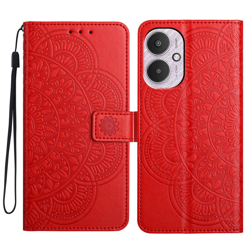 For Xiaomi Redmi 13C 4G / 5G / 13R 5G / Poco M6 5G / Poco C65 4G Case PU Leather Mandala Imprinted Phone Cover