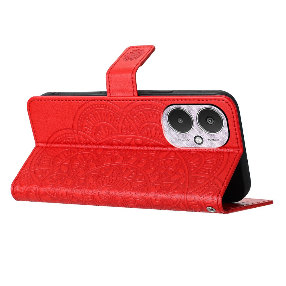For Xiaomi Redmi 13C 4G / 5G / 13R 5G / Poco M6 5G / Poco C65 4G Case PU Leather Mandala Imprinted Phone Cover