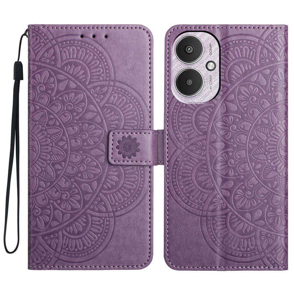 For Xiaomi Redmi 13C 4G / 5G / 13R 5G / Poco M6 5G / Poco C65 4G Case PU Leather Mandala Imprinted Phone Cover