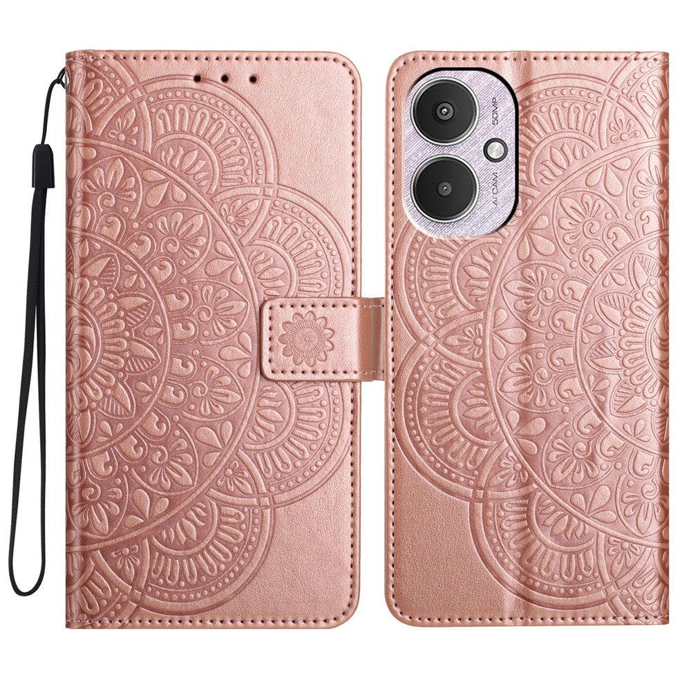 For Xiaomi Redmi 13C 4G / 5G / 13R 5G / Poco M6 5G / Poco C65 4G Case PU Leather Mandala Imprinted Phone Cover