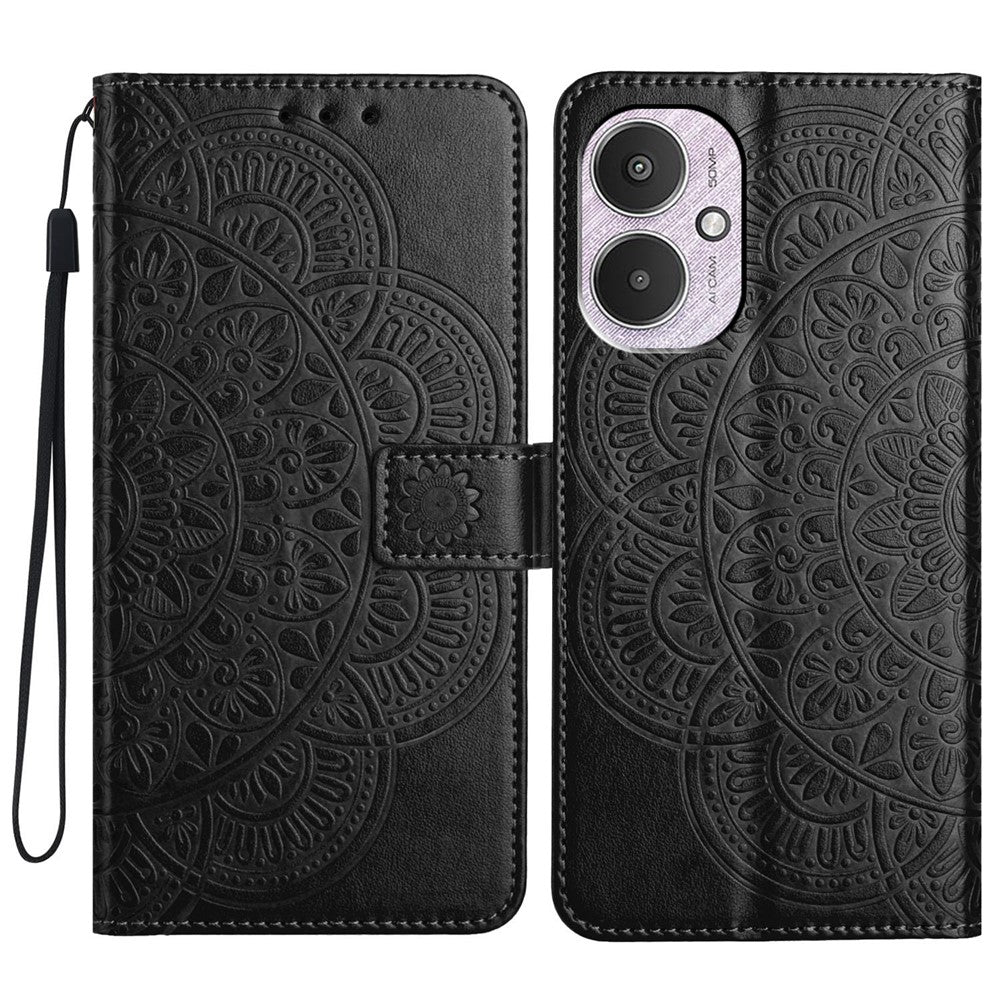 For Xiaomi Redmi 13C 4G / 5G / 13R 5G / Poco M6 5G / Poco C65 4G Case PU Leather Mandala Imprinted Phone Cover