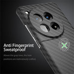 For OnePlus 12R 5G / Ace 3 5G Case Hard PC Phone Cover Splicing Carbon Fiber Texture