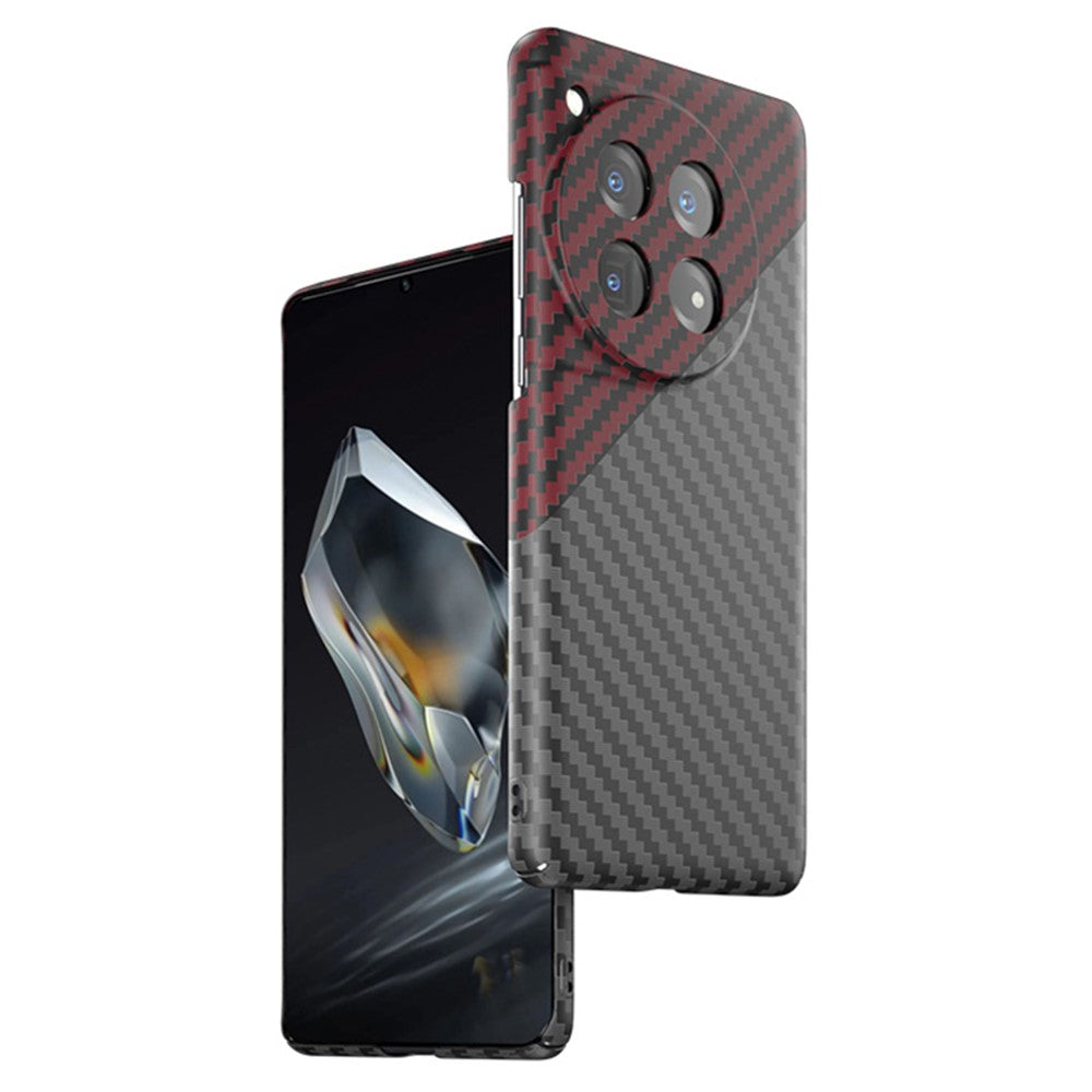 For OnePlus 12R 5G / Ace 3 5G Case Hard PC Phone Cover Splicing Carbon Fiber Texture