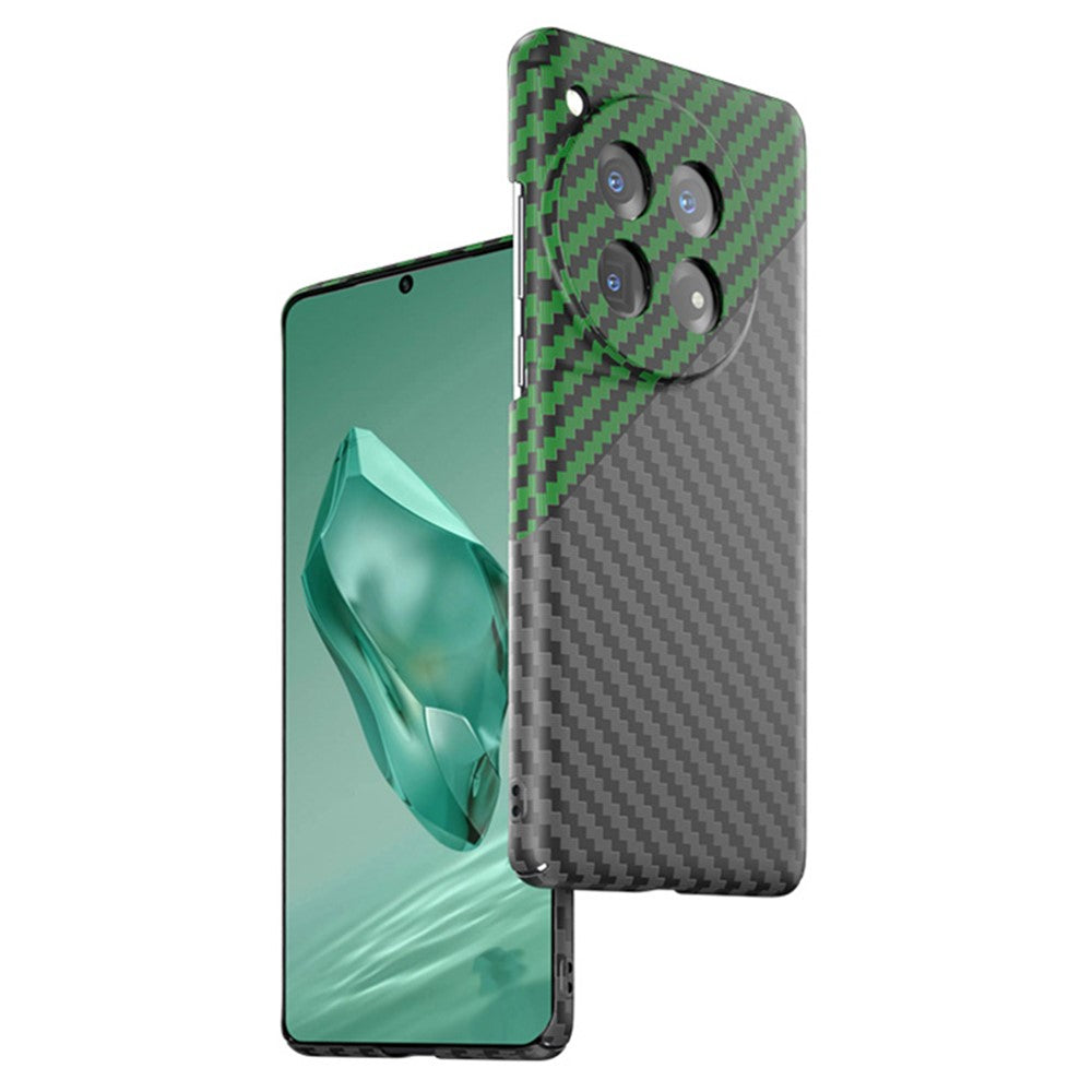 For OnePlus 12R 5G / Ace 3 5G Case Hard PC Phone Cover Splicing Carbon Fiber Texture
