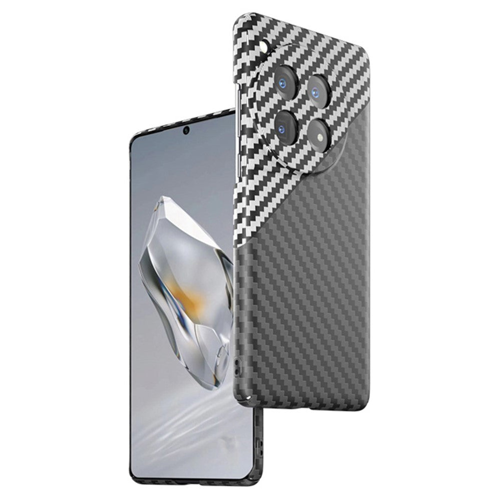For OnePlus 12R 5G / Ace 3 5G Case Hard PC Phone Cover Splicing Carbon Fiber Texture