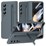 For Samsung Galaxy Z Fold3 5G Case Hard PC+Glass Film Kickstand Phone Cover with Stylus