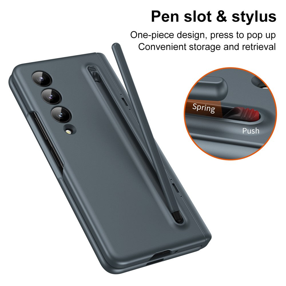 For Samsung Galaxy Z Fold3 5G Case Hard PC+Glass Film Kickstand Phone Cover with Stylus