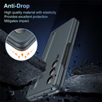 For Samsung Galaxy Z Fold3 5G Case Hard PC+Glass Film Kickstand Phone Cover with Stylus