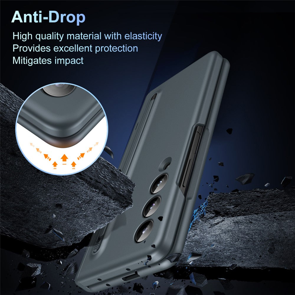 For Samsung Galaxy Z Fold3 5G Case Hard PC+Glass Film Kickstand Phone Cover with Stylus