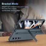 For Samsung Galaxy Z Fold3 5G Case Hard PC+Glass Film Kickstand Phone Cover with Stylus