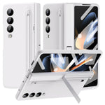 For Samsung Galaxy Z Fold3 5G Case Hard PC+Glass Film Kickstand Phone Cover with Stylus