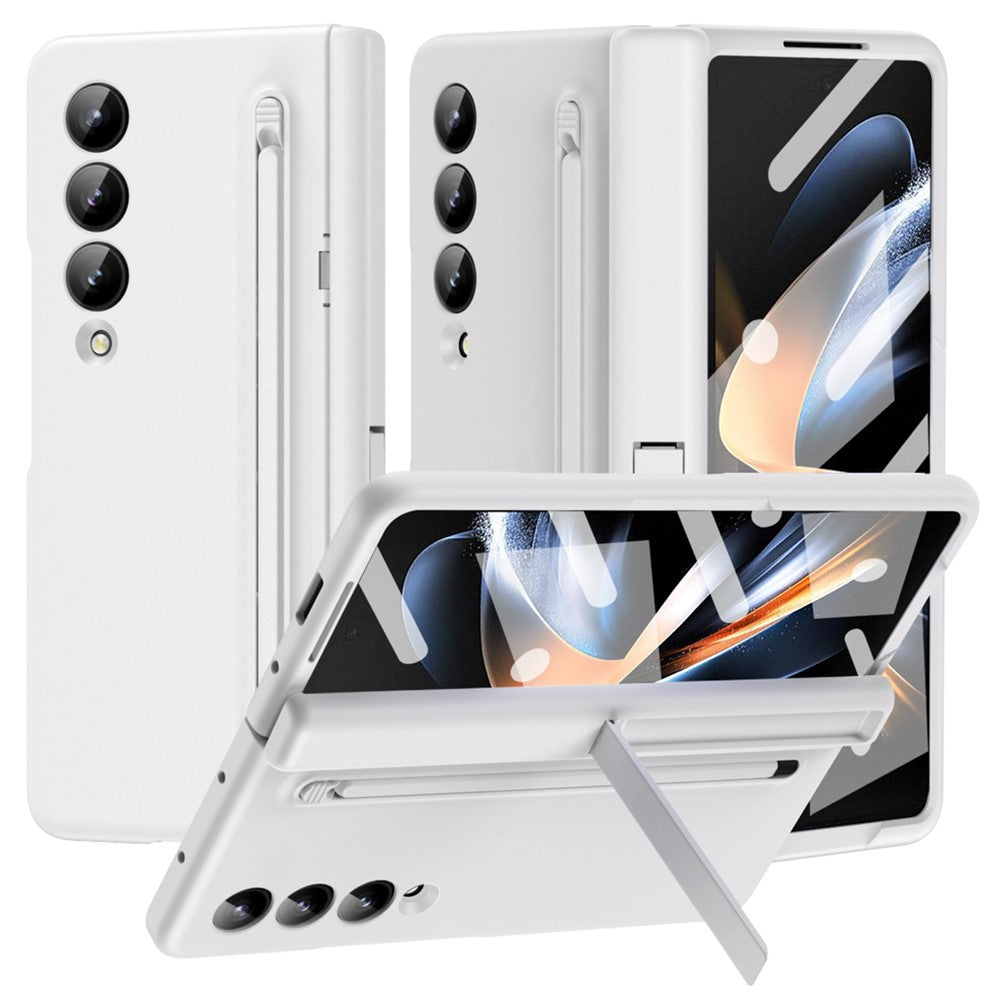 For Samsung Galaxy Z Fold3 5G Case Hard PC+Glass Film Kickstand Phone Cover with Stylus
