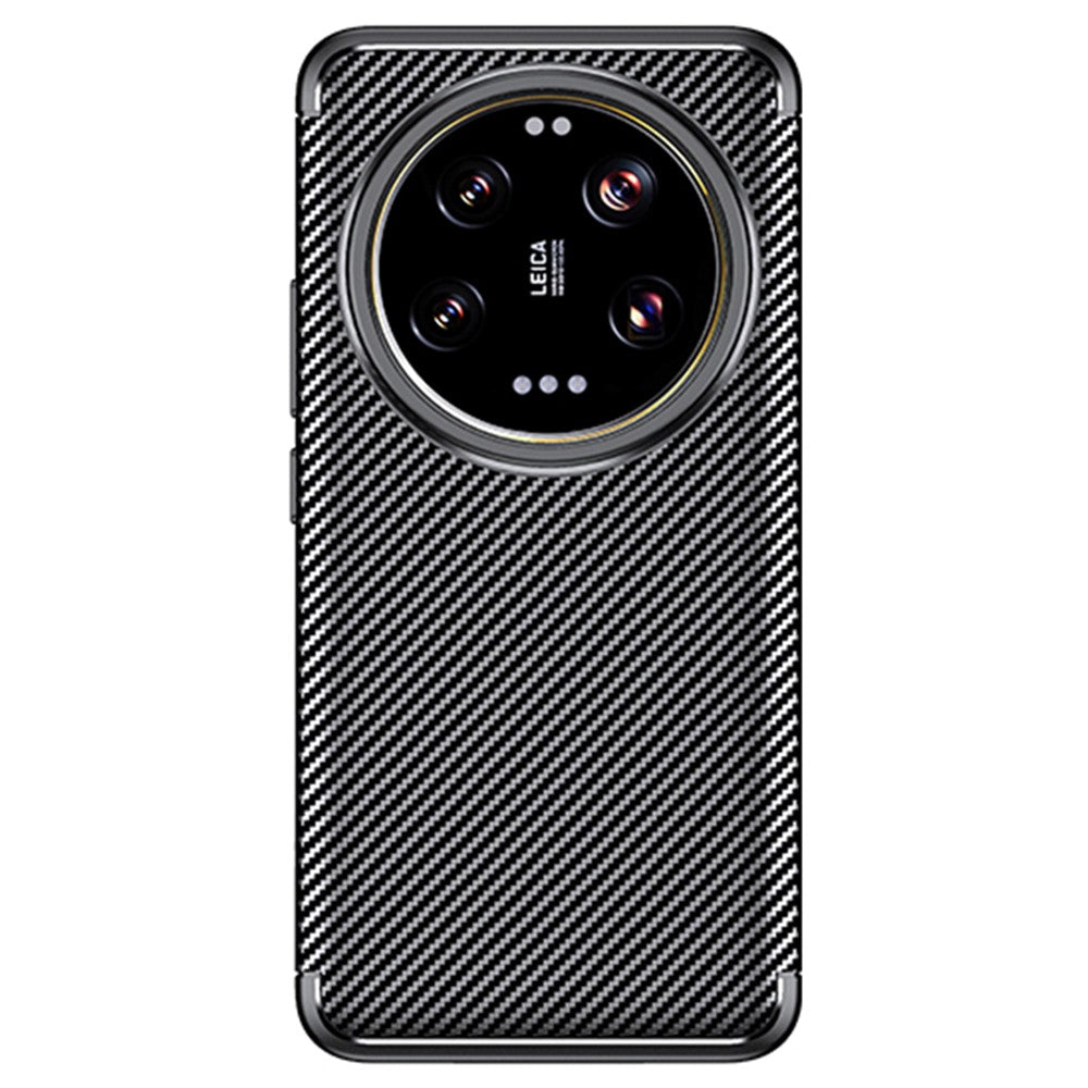 For Xiaomi 14 Ultra Case TPU Carbon Fiber Texture Shockproof Mobile Phone Cover