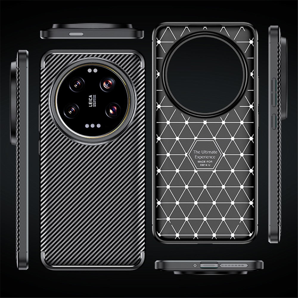 For Xiaomi 14 Ultra Case TPU Carbon Fiber Texture Shockproof Mobile Phone Cover