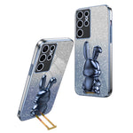 For Samsung Galaxy S23 Ultra Cartoon Rabbit Smartphone Cover Shockproof TPU+PC Case with Kickstand