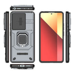 Xiaomi Redmi Note 13 Pro 4G / Poco M6 Pro 4G-skal PC+TPU glidande linslock fallskyddande mobilskal