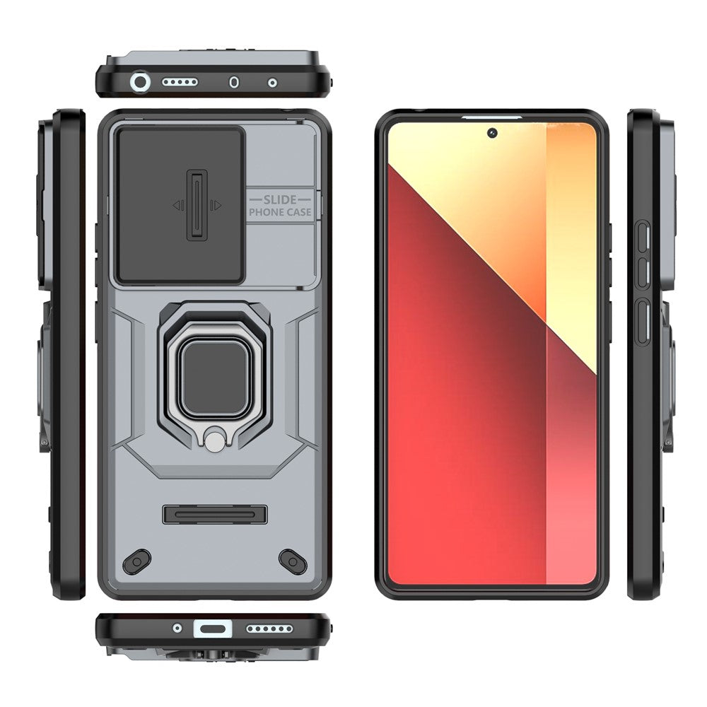 Xiaomi Redmi Note 13 Pro 4G / Poco M6 Pro 4G-skal PC+TPU glidande linslock fallskyddande mobilskal