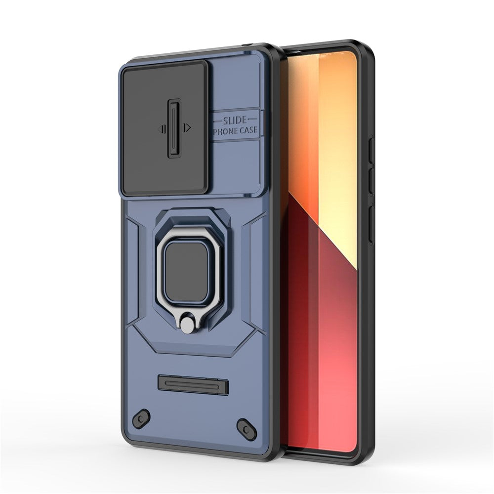 Xiaomi Redmi Note 13 Pro 4G / Poco M6 Pro 4G-skal PC+TPU glidande linslock fallskyddande mobilskal